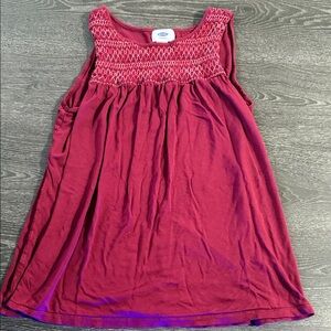 Old Navy Maroon Smocked Tank Top